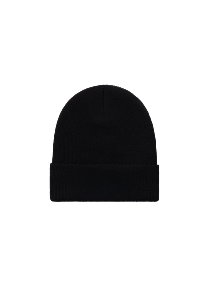 Black Merino Wool Beanie