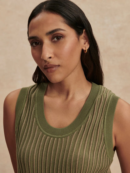 Aldcroft Stitch Knit Tank - Olivine