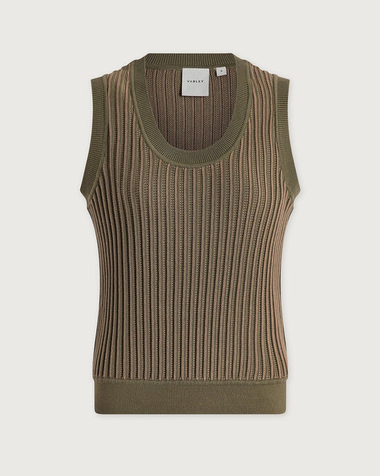 Aldcroft Stitch Knit Tank - Olivine