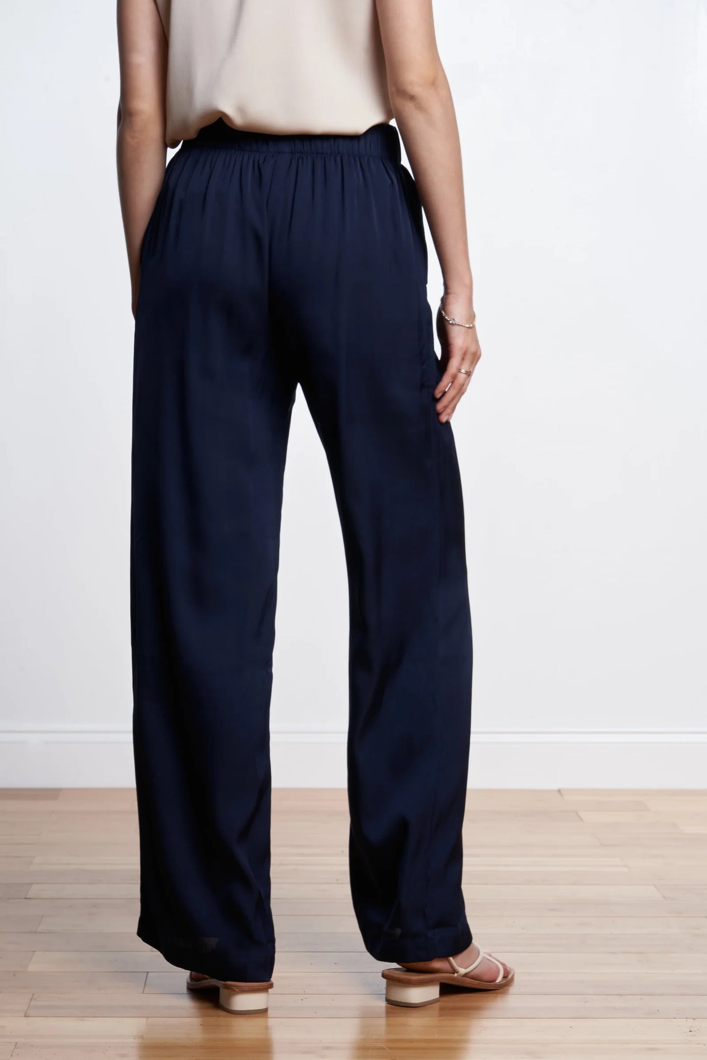 Amalfi Silk Pants Navy
