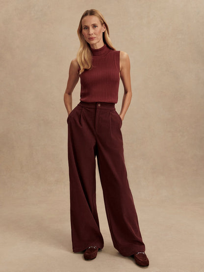 Anastasia Rib Knit Tank – New Maroon