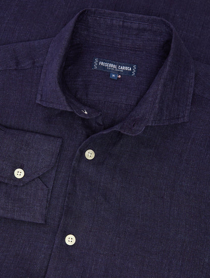 Antonio Navy Linen Shirt