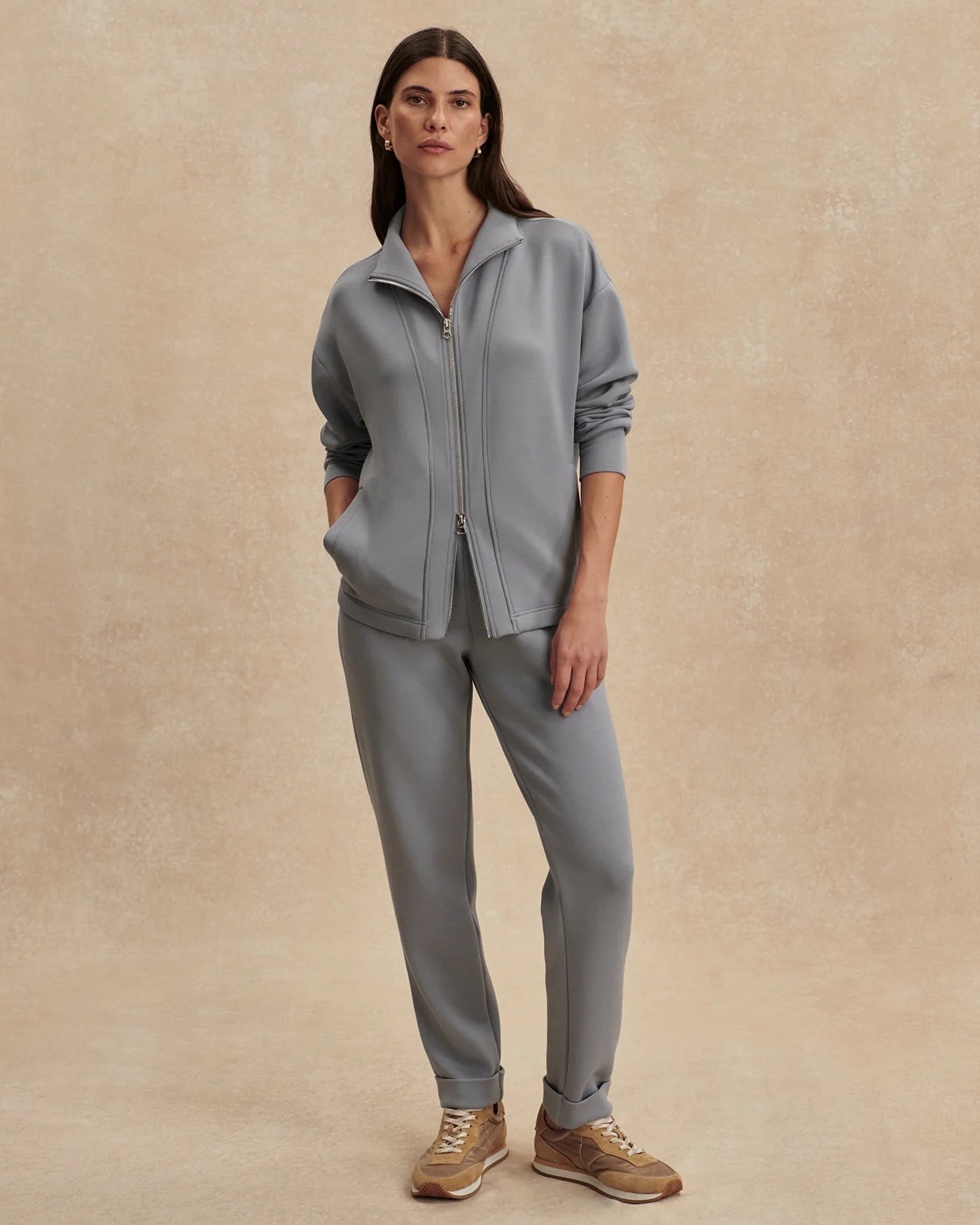 Arlene Zip-Through Sweat - Wind Blue