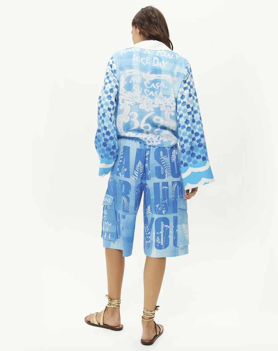 Ayla Tie Front Shirt Indigo