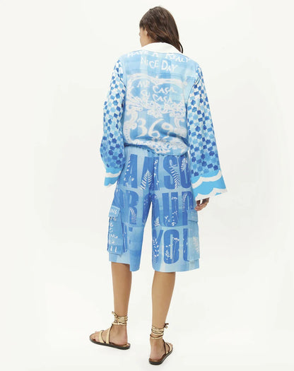 Ayla Tie Front Shirt Indigo