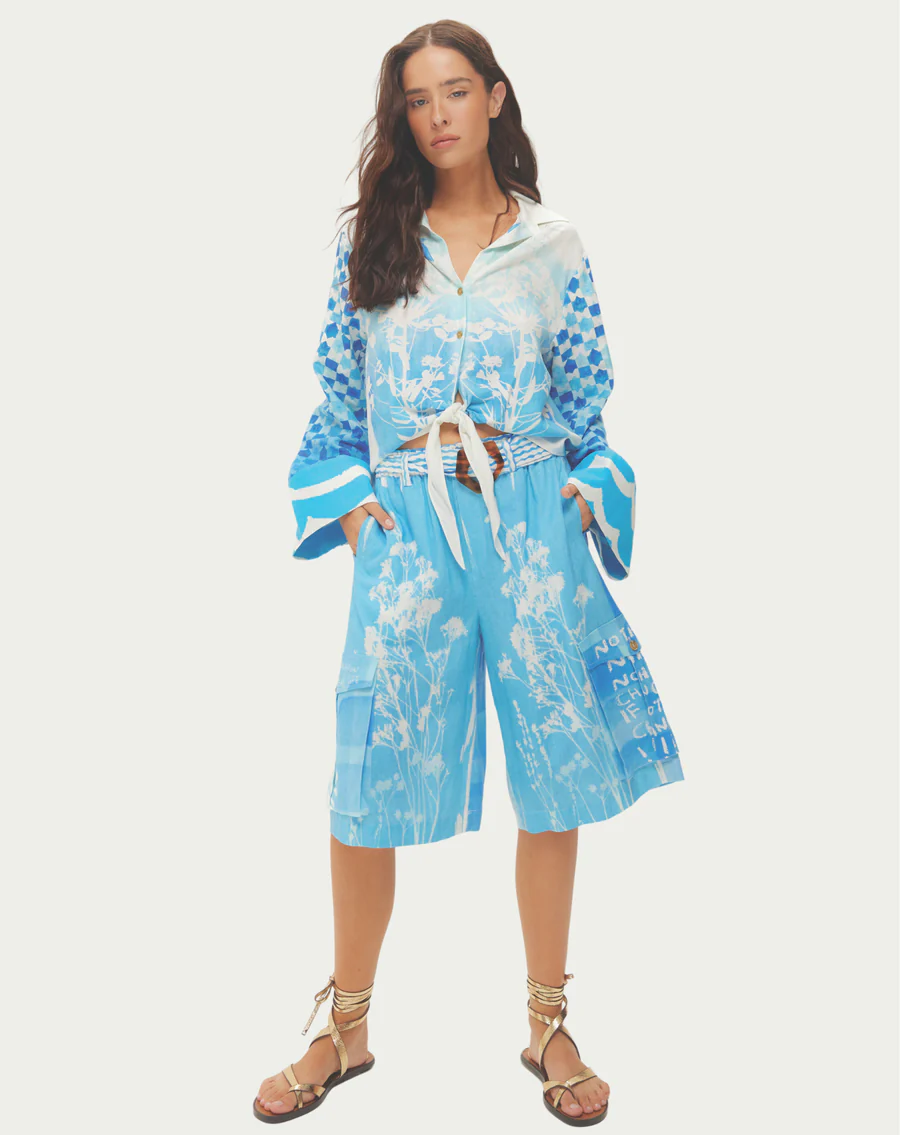 Ayla Tie Front Shirt Indigo