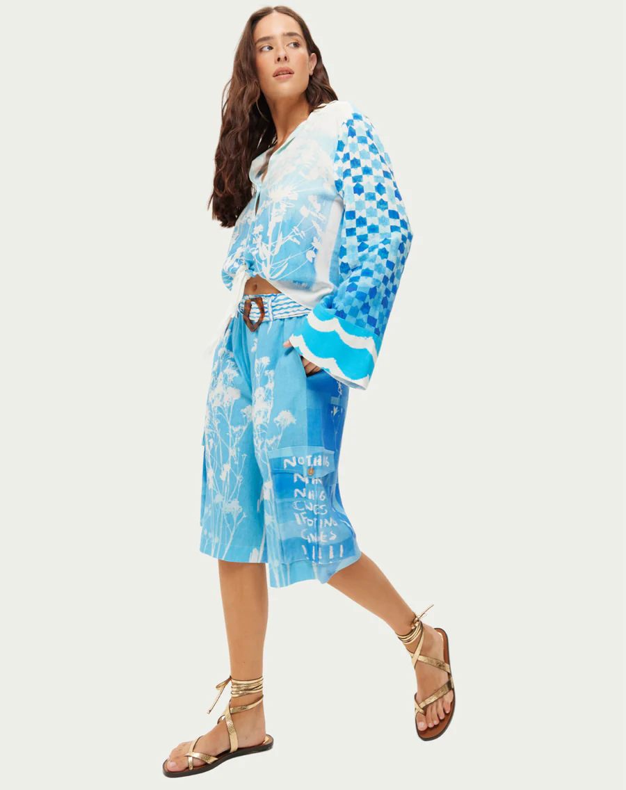 Ayla Tie Front Shirt Indigo