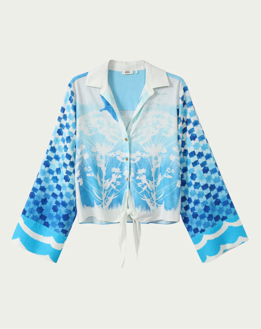 Ayla Tie Front Shirt Indigo