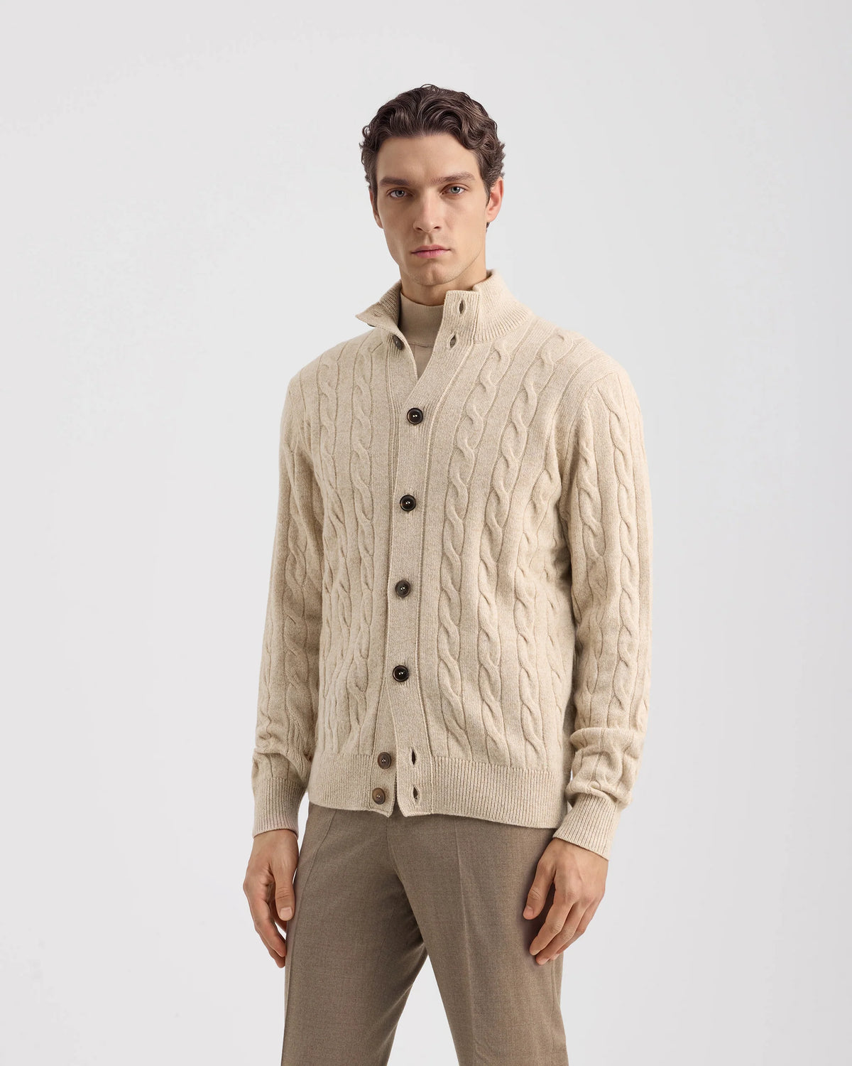 Wool & Cashmere Buttoned Cardigan