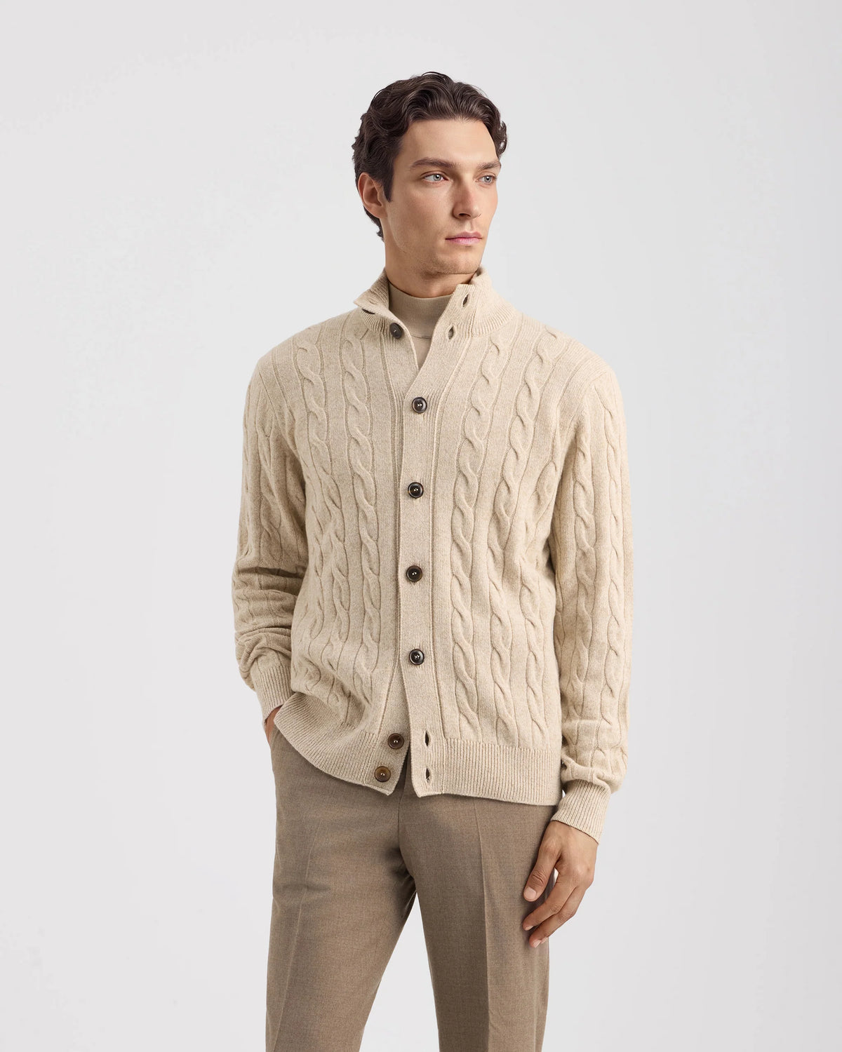 Wool & Cashmere Buttoned Cardigan