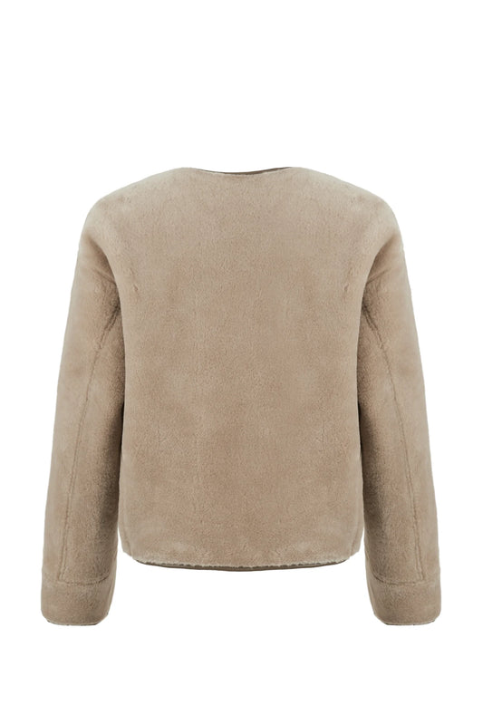Reversible Blouson Jacket In Taupe