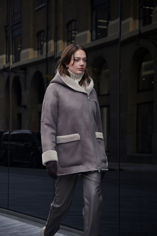 Reversible Coat In Taupe