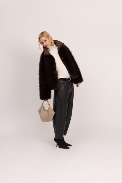 Short Faux Jacket - Truffle