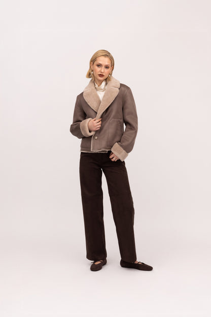Short Faux Jacket - Taupe