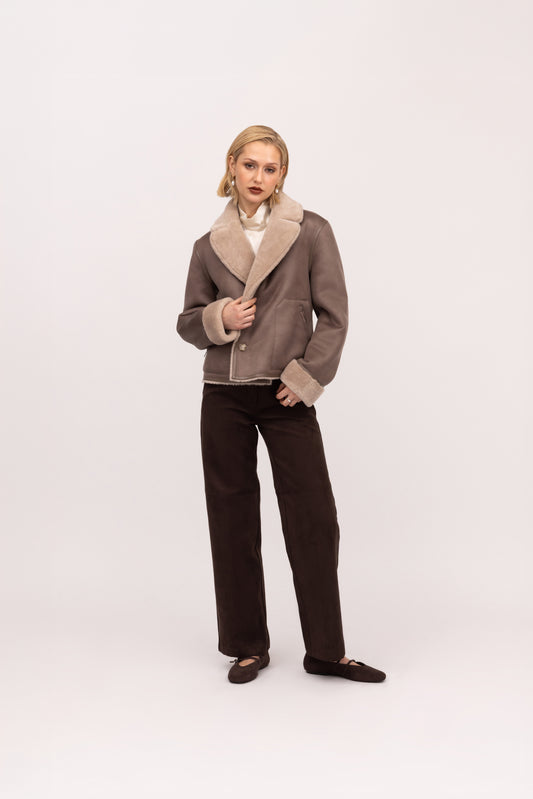 Short Faux Jacket - Taupe