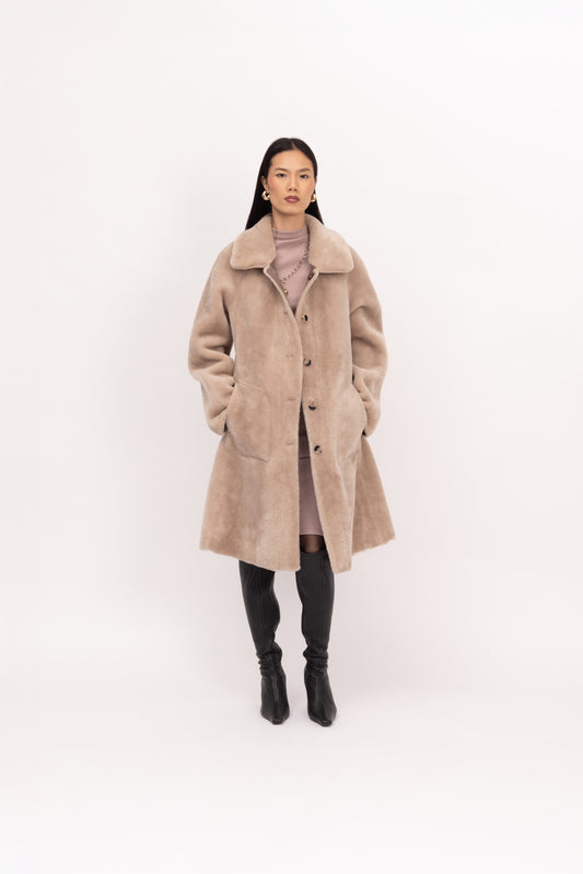 Swing Faux Coat - Taupe