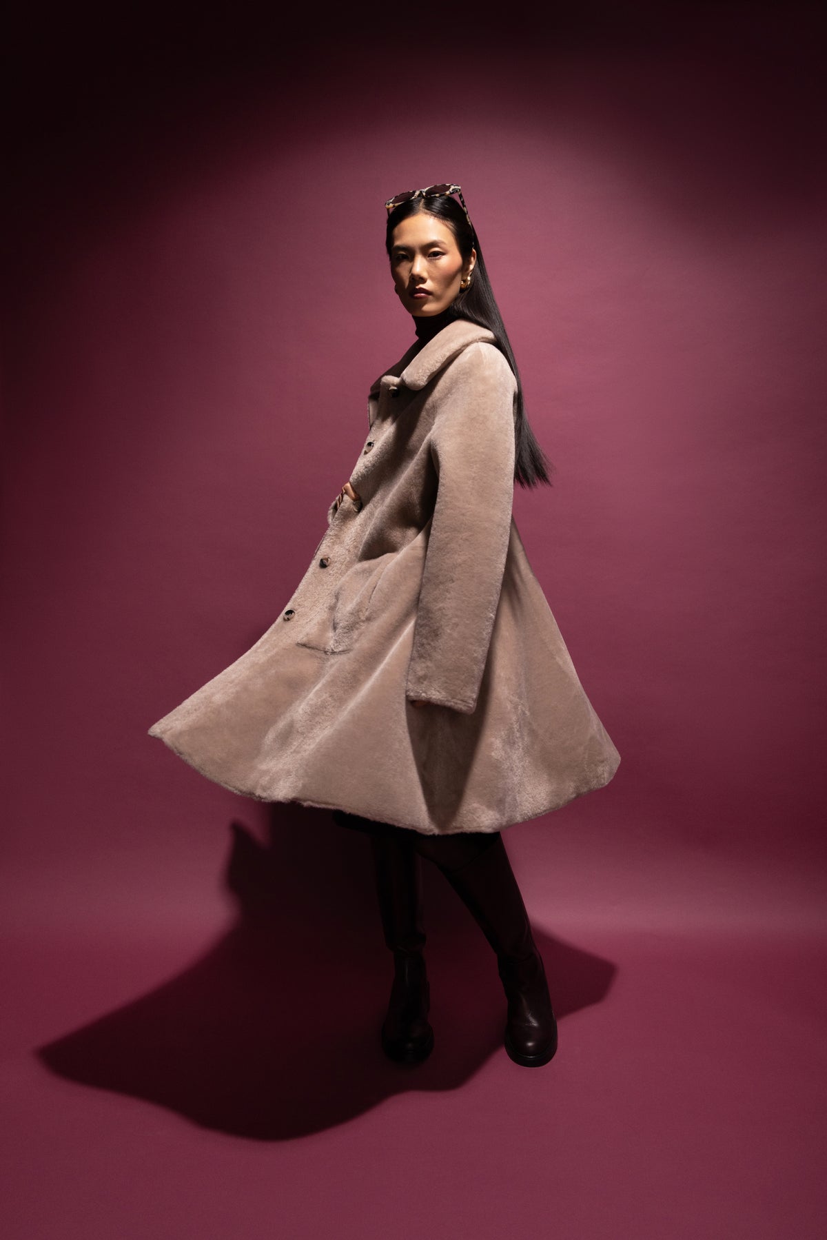 Swing Faux Coat - Taupe