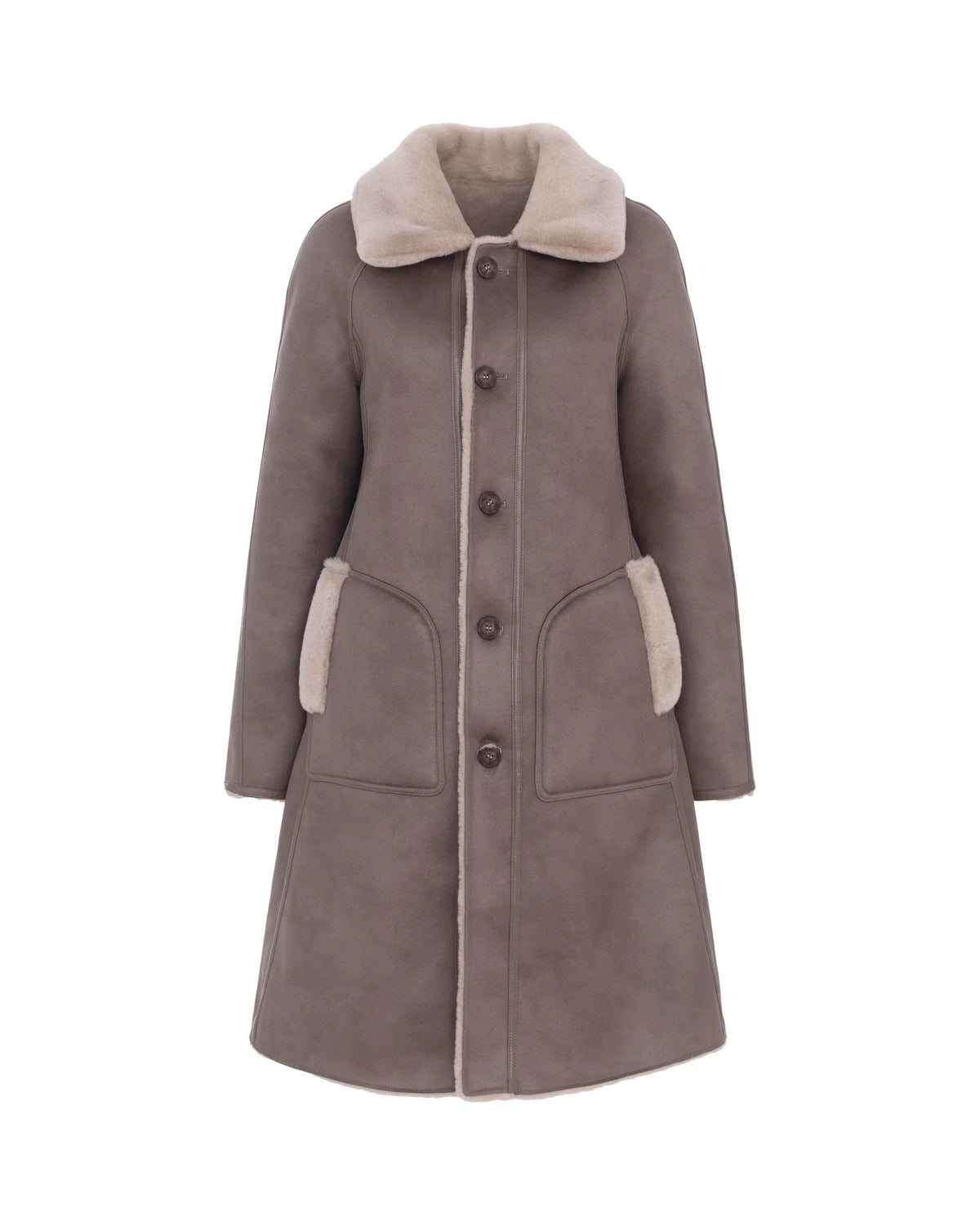 Swing Faux Coat - Taupe