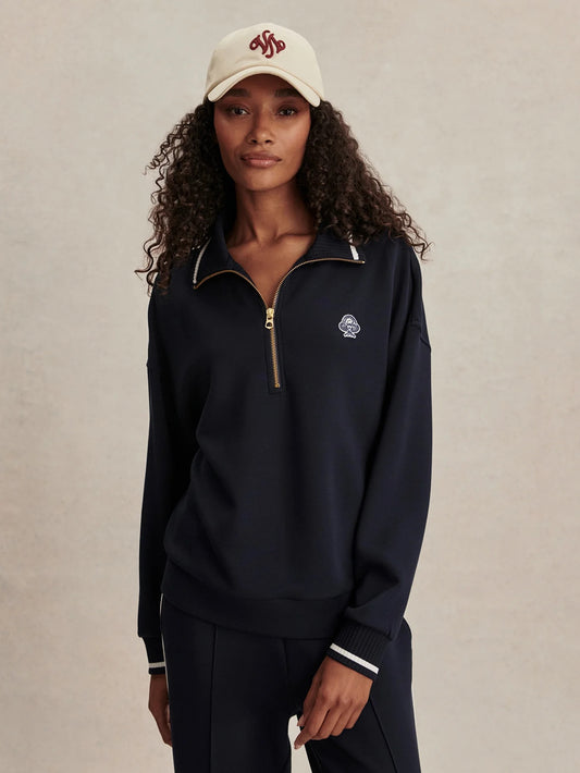 Bertie Half Zip Sweat - Navy