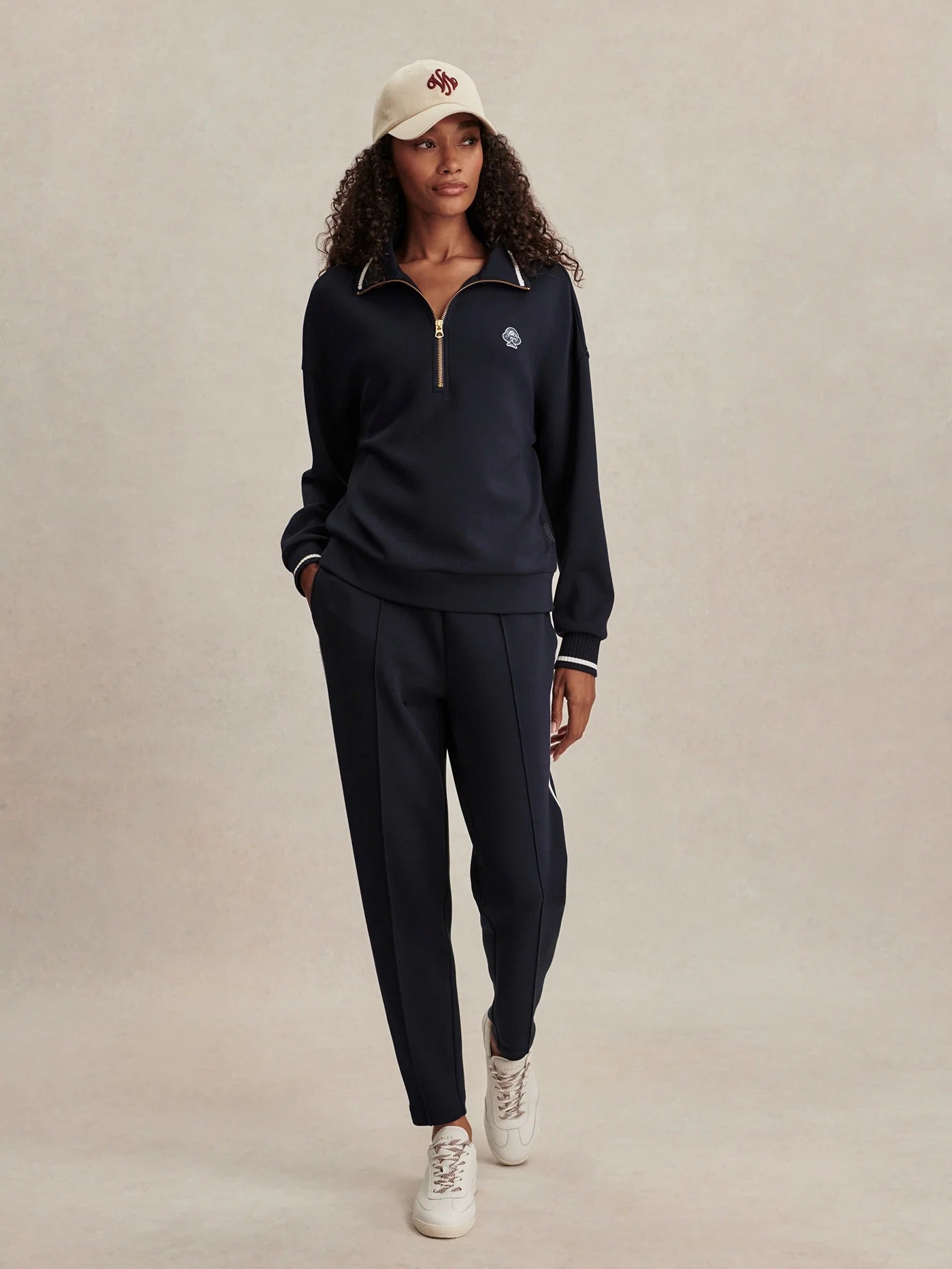 Bertie Half Zip Sweat - Navy