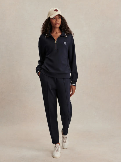 Bertie Half Zip Sweat - Navy