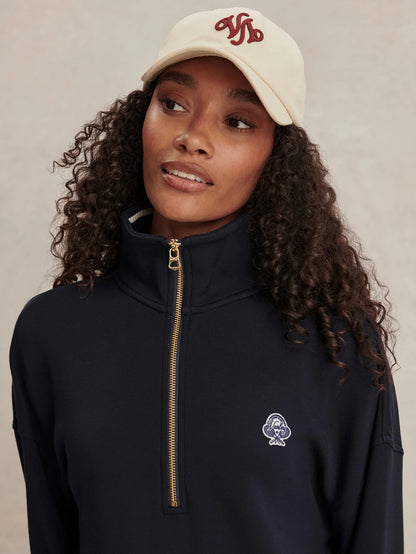 Bertie Half Zip Sweat - Navy
