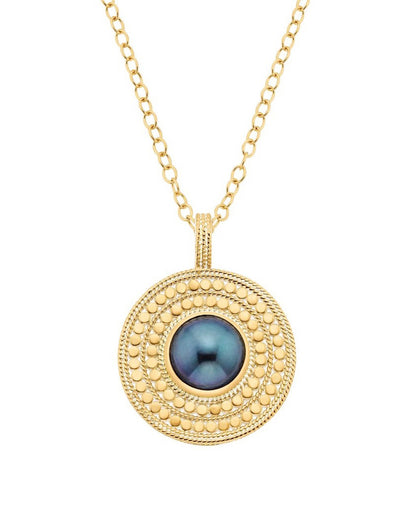 Blue Pearl Dotted Pendant