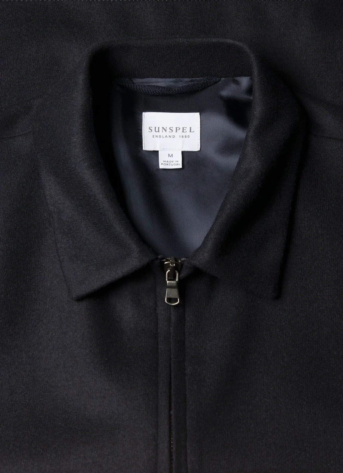 Boiled Wool Harrington Jacket - Navy