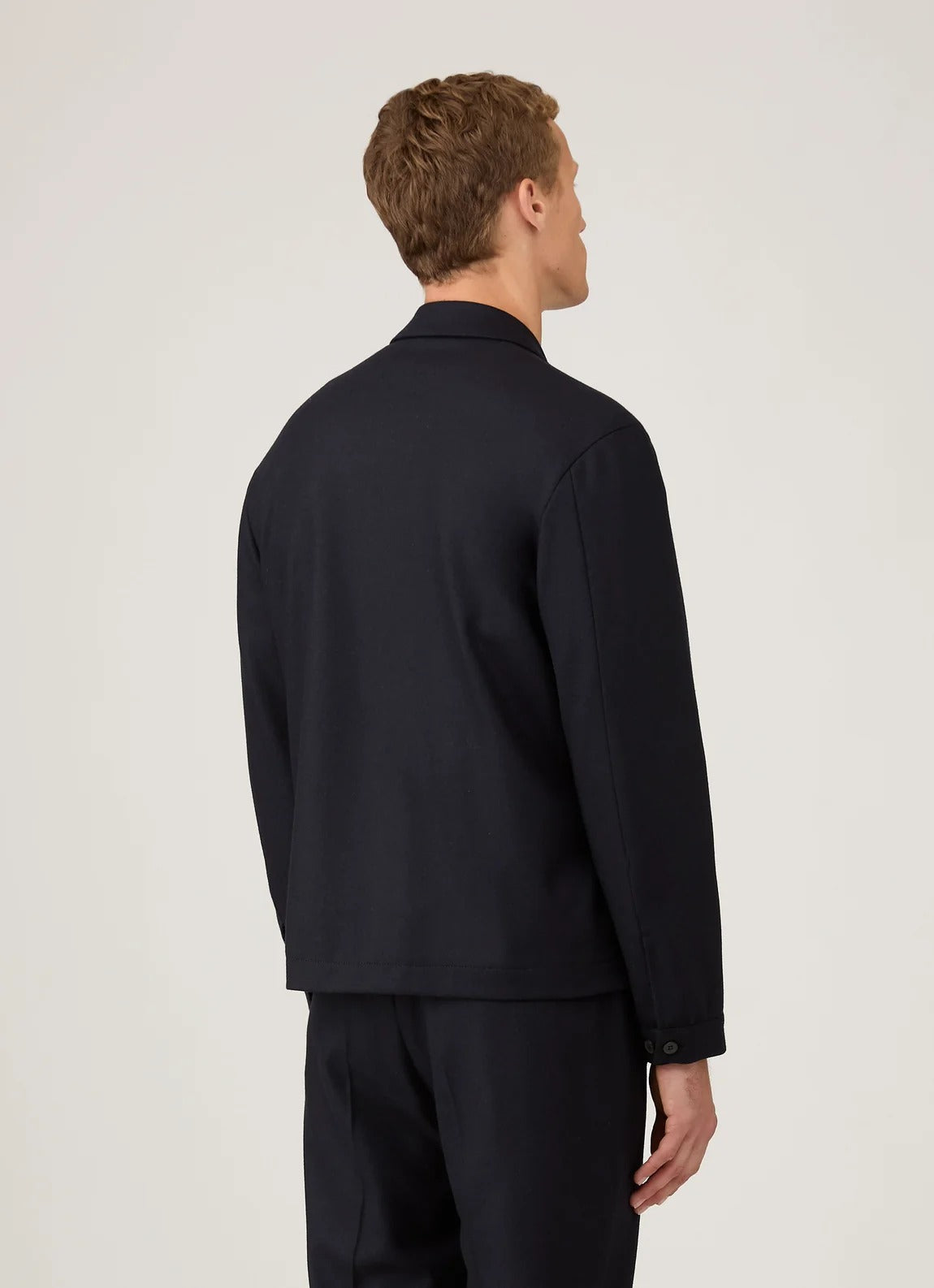 Boiled Wool Harrington Jacket - Navy