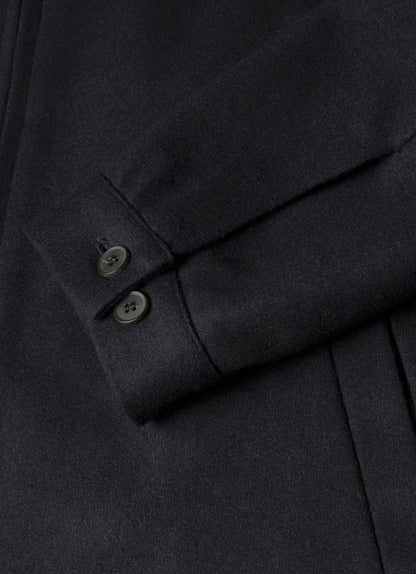 Boiled Wool Harrington Jacket - Navy