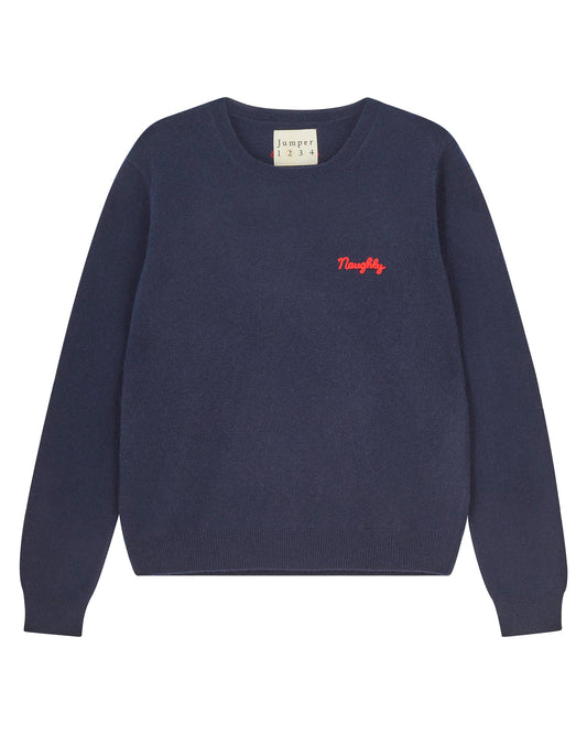 Cashmere 'Naughty But Nice' Crew Navy