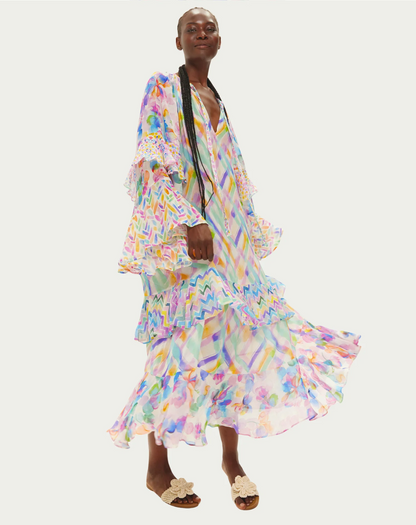 Calla Fairy Dust Tiered Ruffle Dress