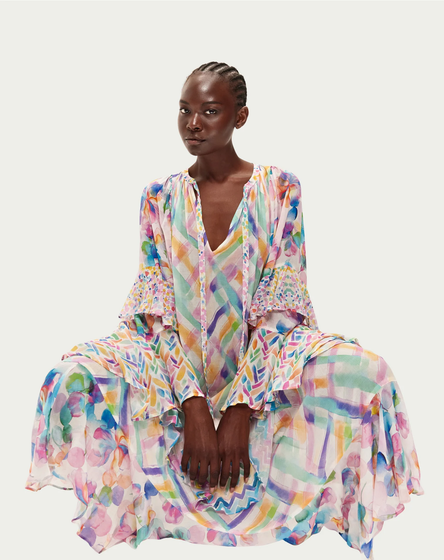 Calla Fairy Dust Tiered Ruffle Dress