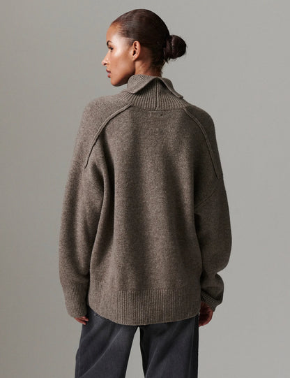 Clarke Soft Lamb Sweater - Choc Chip