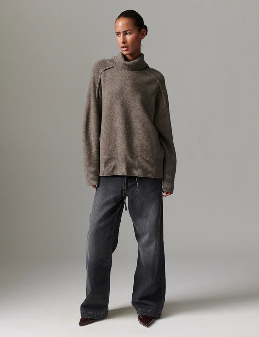 Clarke Soft Lamb Sweater - Choc Chip