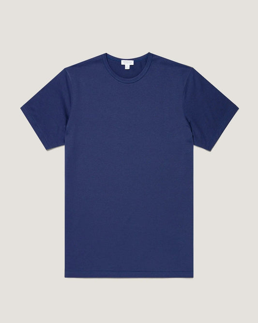 Blue t-shirt on a light gray background