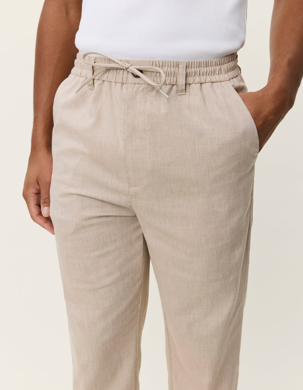 Como Tapered Slub Pants - Light Sand
