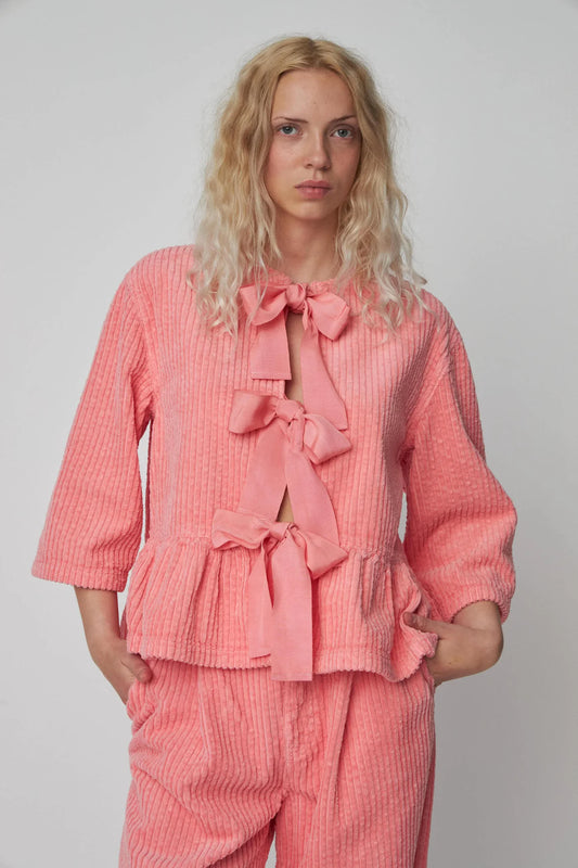 Corduroy Bow Blouse