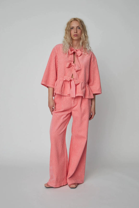 Corduroy Bow Blouse