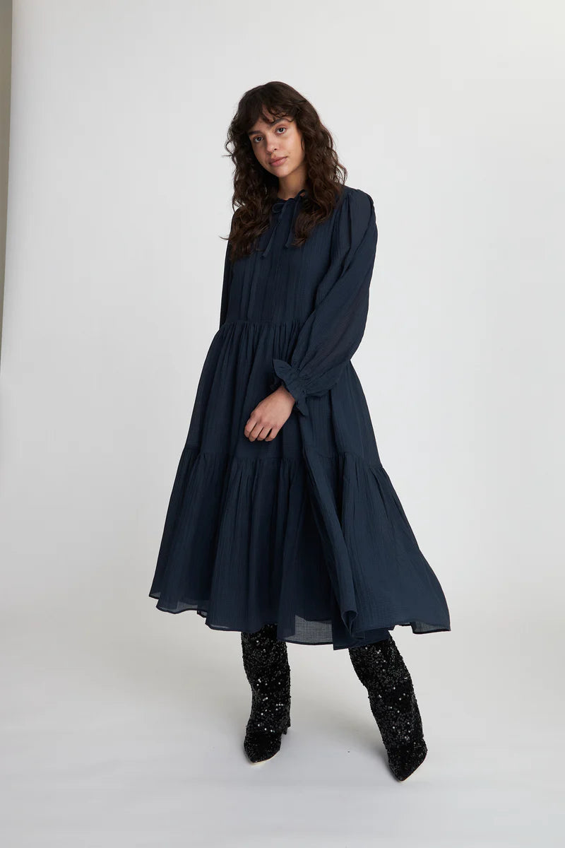 Crispy Dress Navy