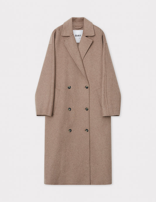 Howard Double Faced Wool Coat – Chocolate Chip
