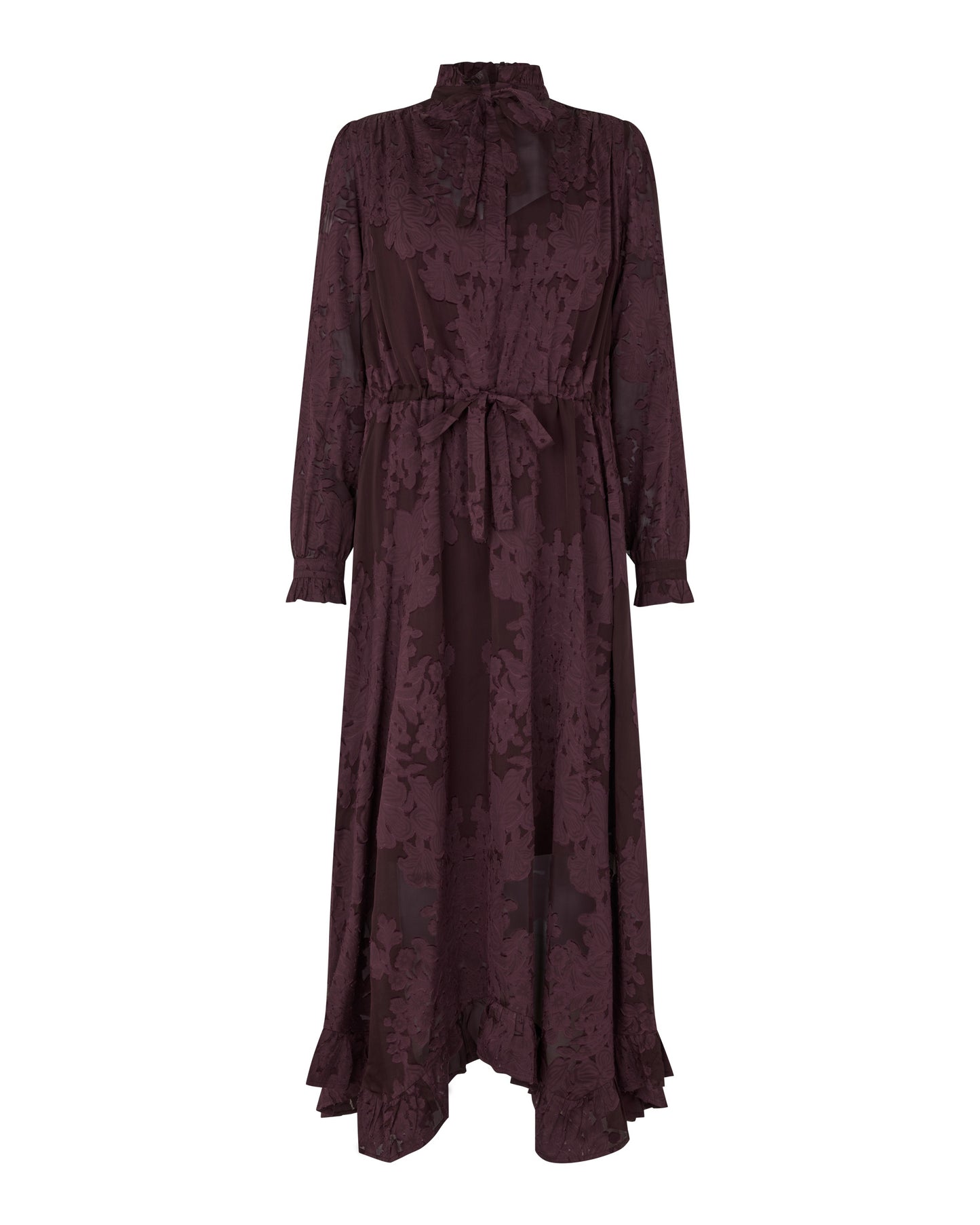Lycia Sleeveless Dress with Drawstring in Flora Berry Wine