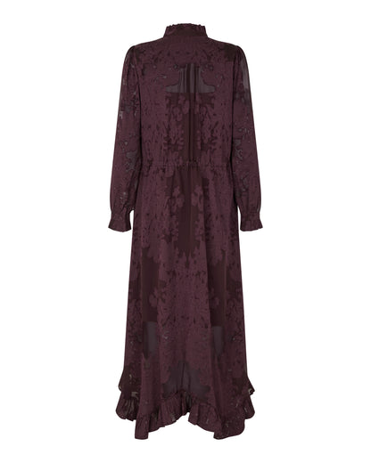 Lycia Sleeveless Dress with Drawstring in Flora Berry Wine