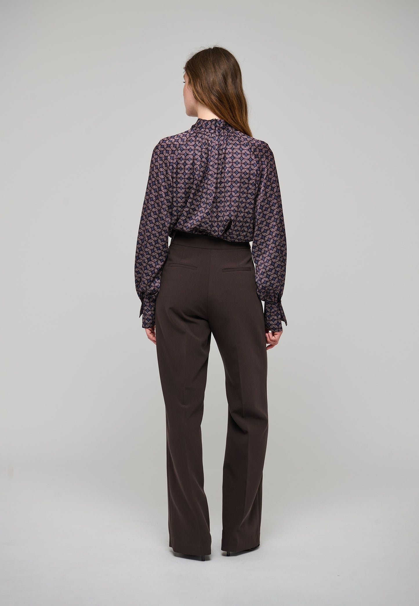 Madelaine Blouse with Drape Detail in Eclipse Moonlight
