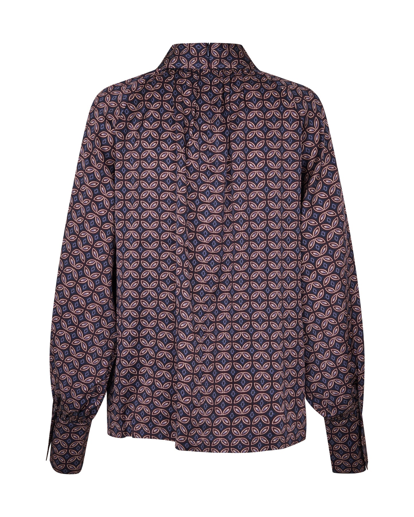 Madelaine Blouse with Drape Detail in Eclipse Moonlight