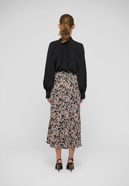 Madelaine Blouse with Drape Detail in Black