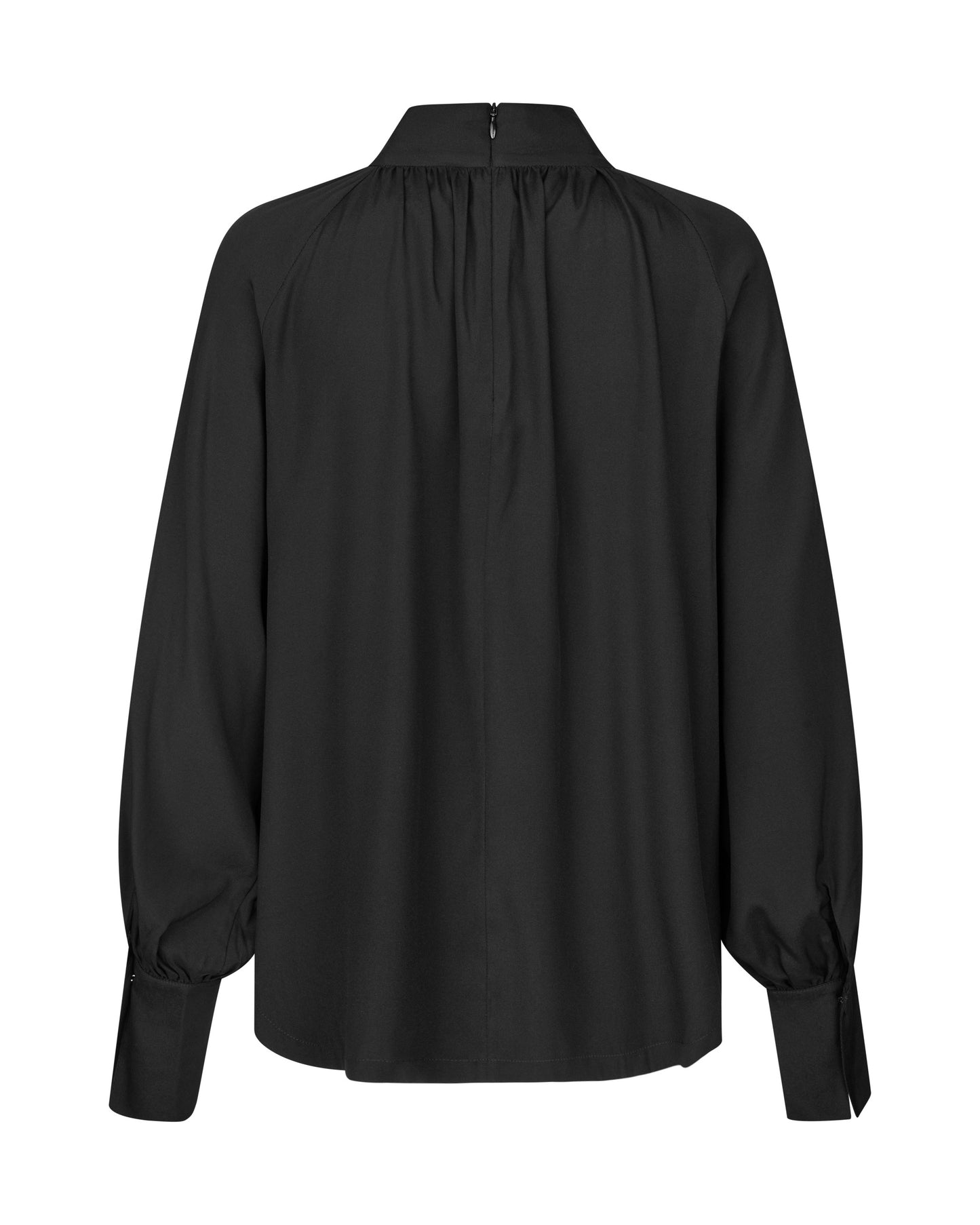 Madelaine Blouse with Drape Detail in Black