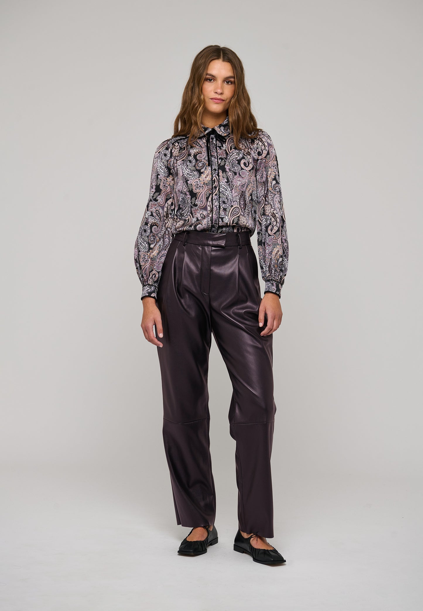 Roxanne Vegan Leather Pant in Black