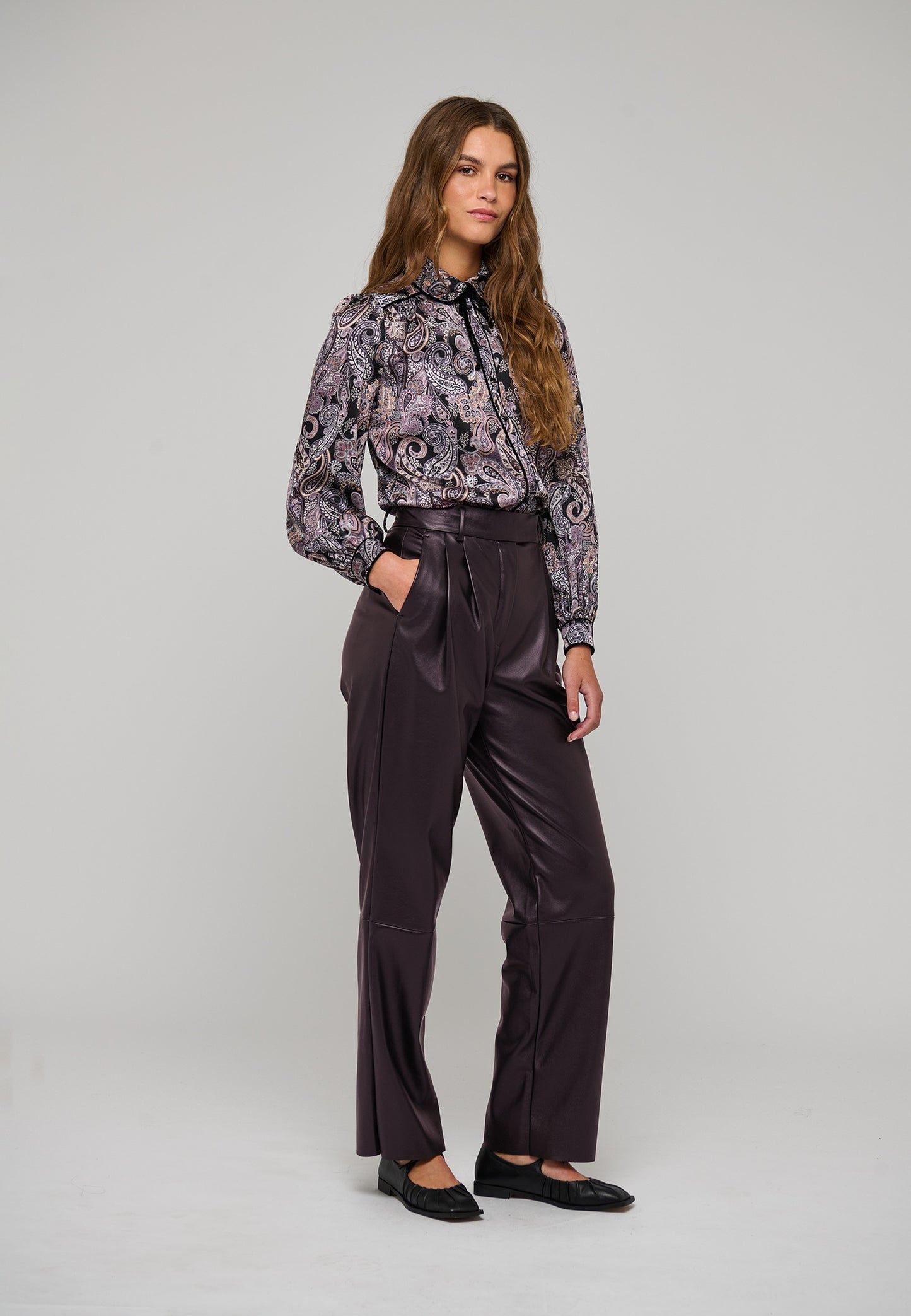 Roxanne Vegan Leather Pant in Black