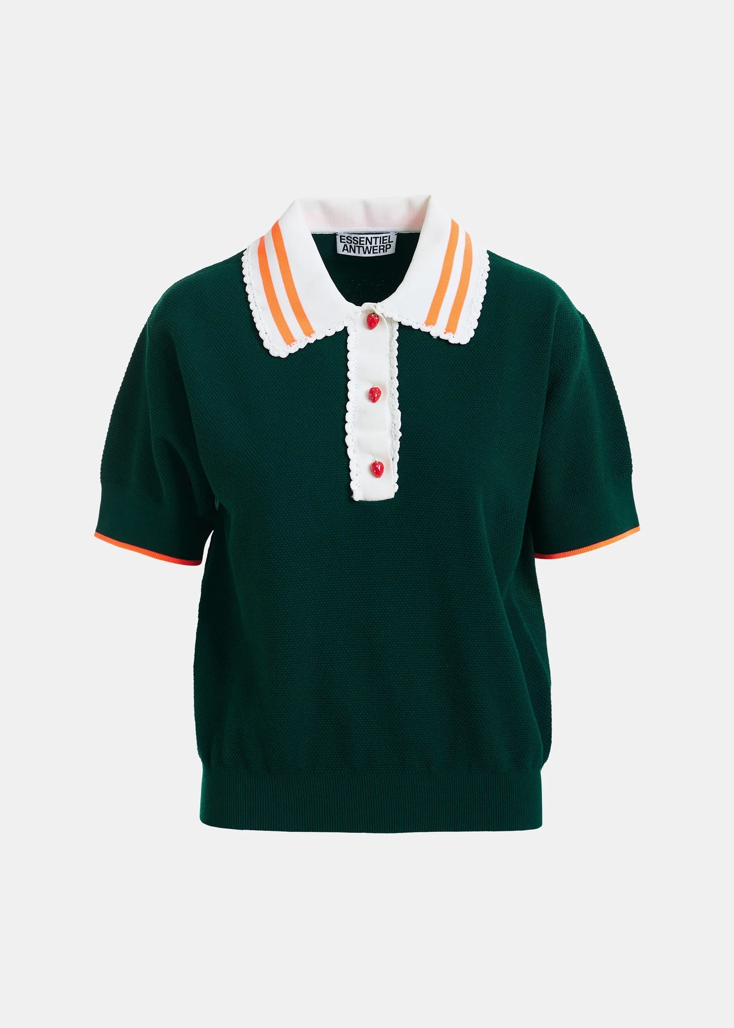 Kontrast Knitted Polo - Bottle Green